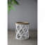Grande table d'appoint 23 po blanche vieillie