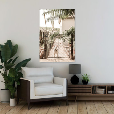 Art contemporain, paysage abstrait, palmier, cactus