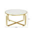 Adero 93cm Round Metal Coffee Table For Living Room Furniture, Center Table with Mirror Top
