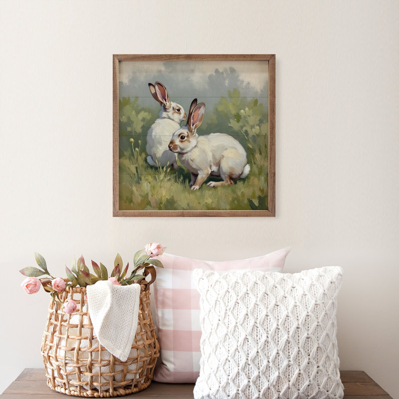 Two Bunnies In Tall Pasture, H 4 po x l 4 po