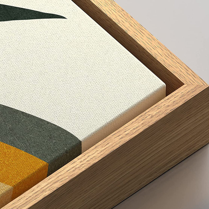 «Mid Century Modern Boho Geometric Sun Forest Plant Abstract», ensemble de 3 impressions sur toile, Naturel