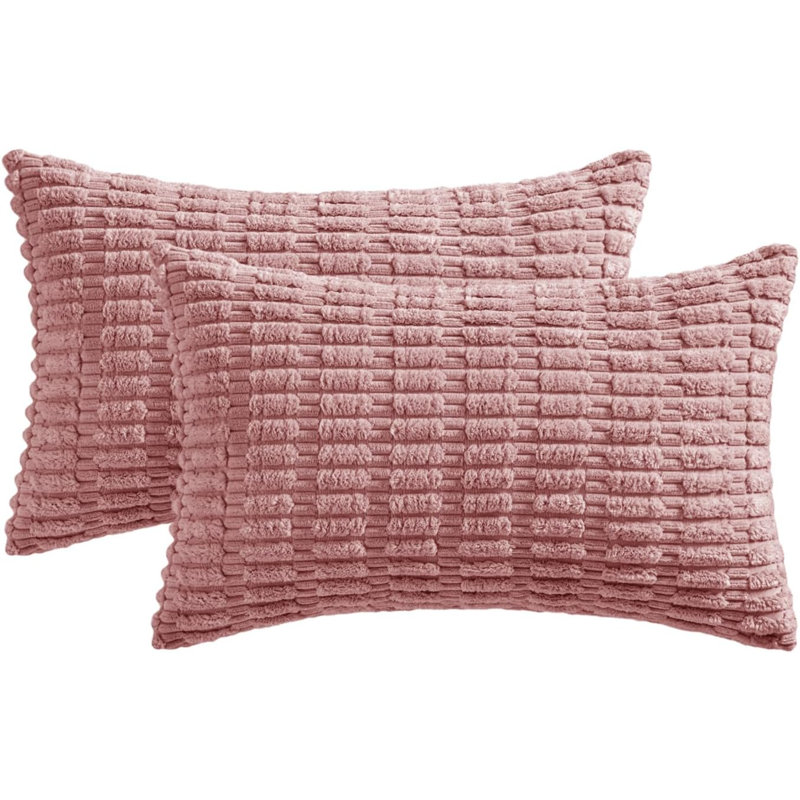 Housse de coussin réversible , Rosé