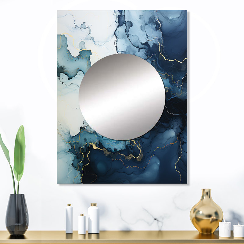 Lillimai River Embrace II - River Decorative Wall Mirror, Traditional Mirror, Printed Metal Art, 32" x 24"