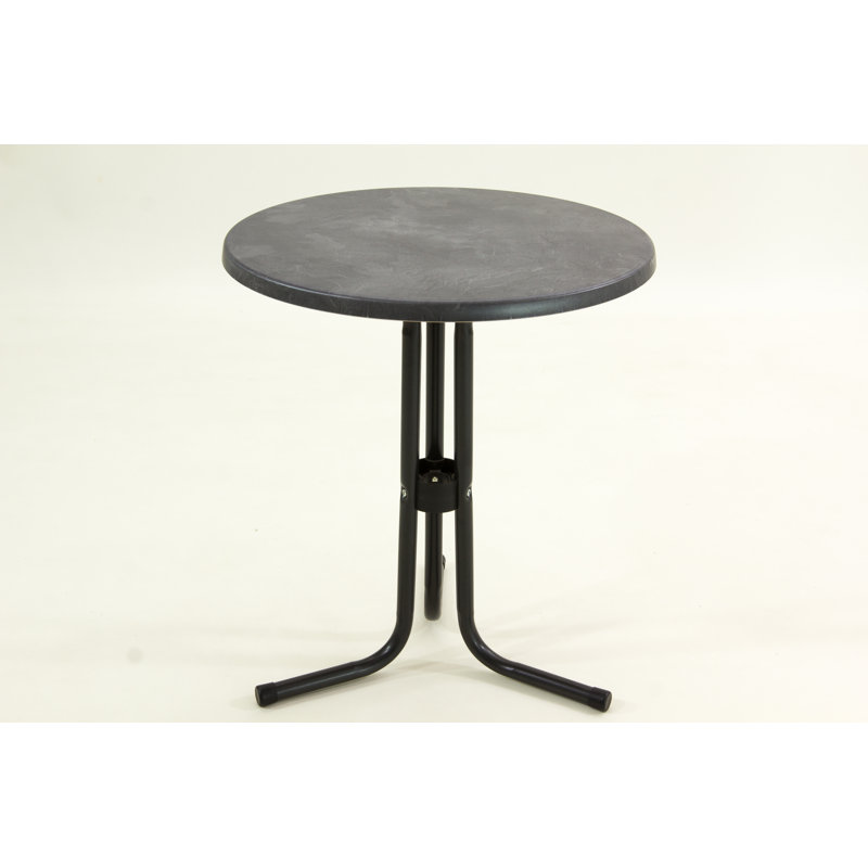 Pyne Round Metal Outdoor Dining Table , 60cm cm W 60cm cm D, Dark Slate