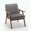 Chaise d'appoint Mid-Century moderne en velours (gris)-92294282-92294279