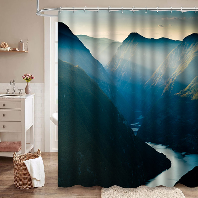 Rideau de douche avec 12 crochets, L 72 po x l 72 po