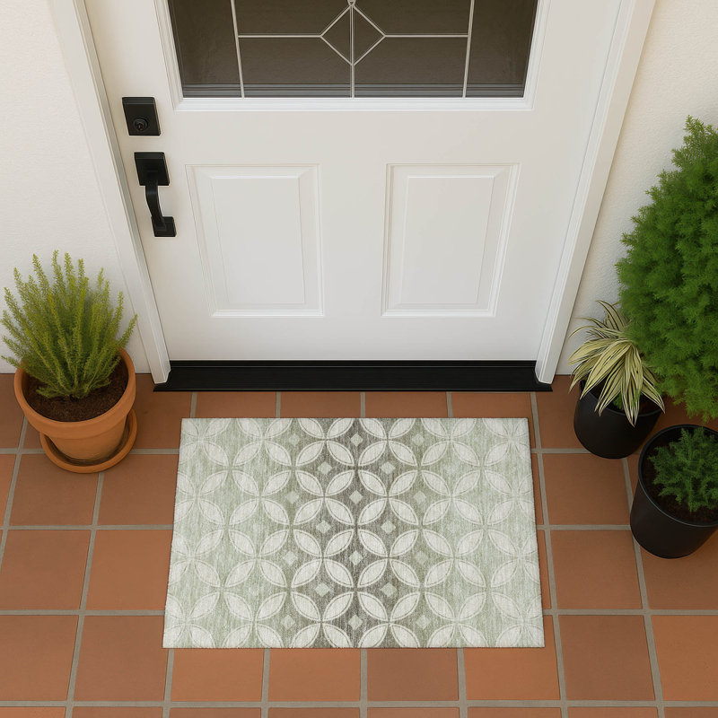 Machine Washable Indoor/Outdoor Lockway ACN2423 Geometric Rug, Rectangle 1'8" x 2'6"