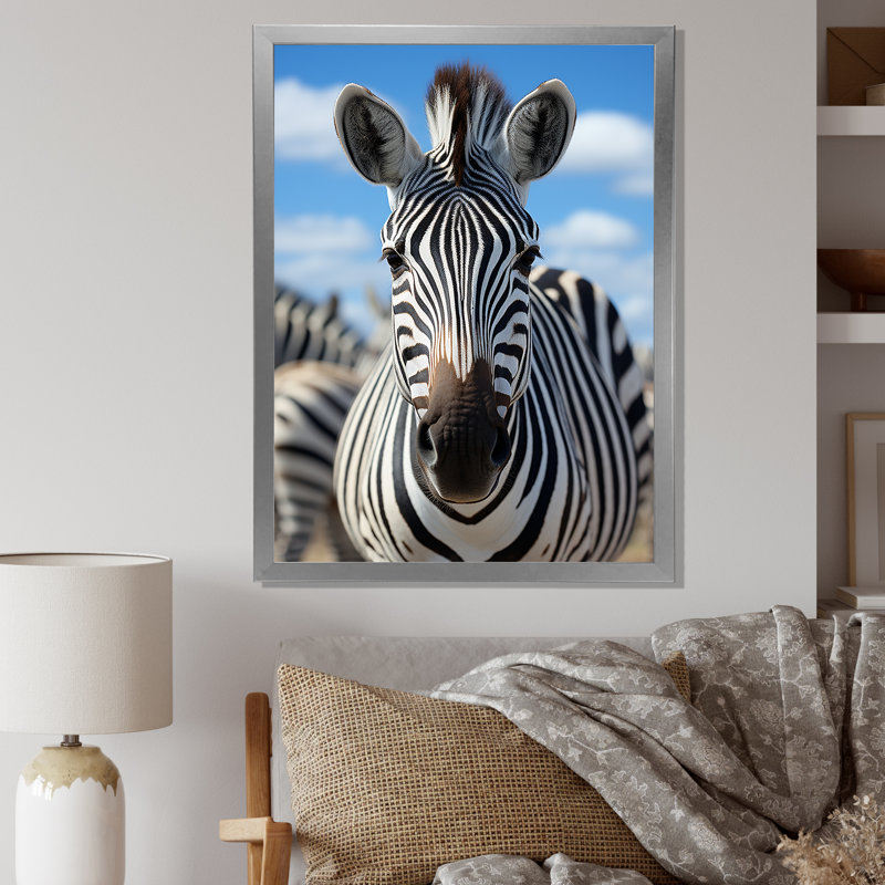 Crinium Afrique, harmonie de zèbres sur toile, Cadre photo argenté, H 32 po x l 16 po x P 1 po