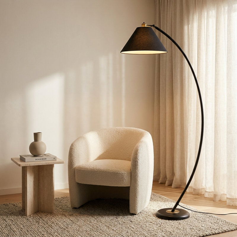 Lampe sur pied à hauteur réglable noir à hauteur réglable