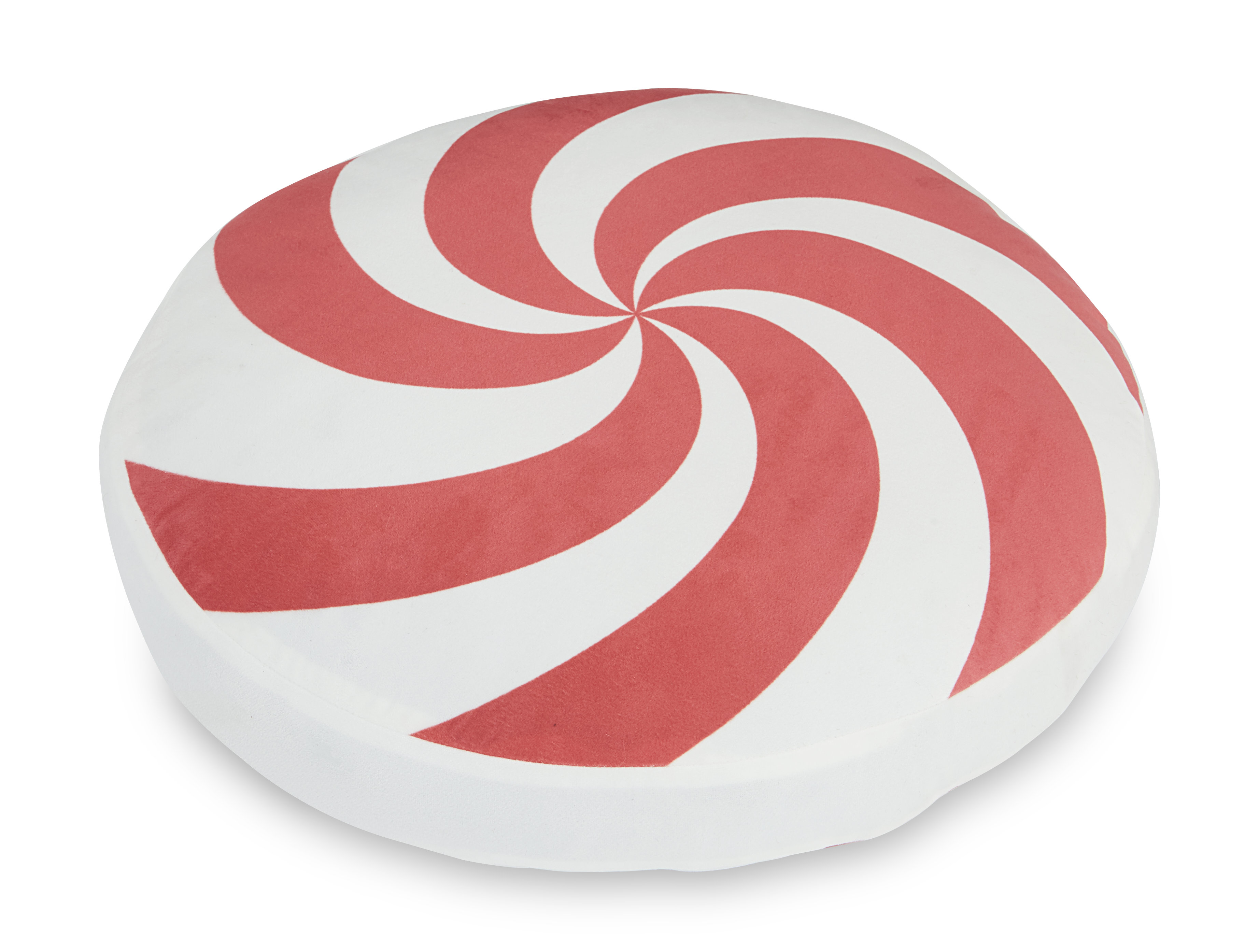 Peppermint Shaped Sherpa Throw Pillow, 18