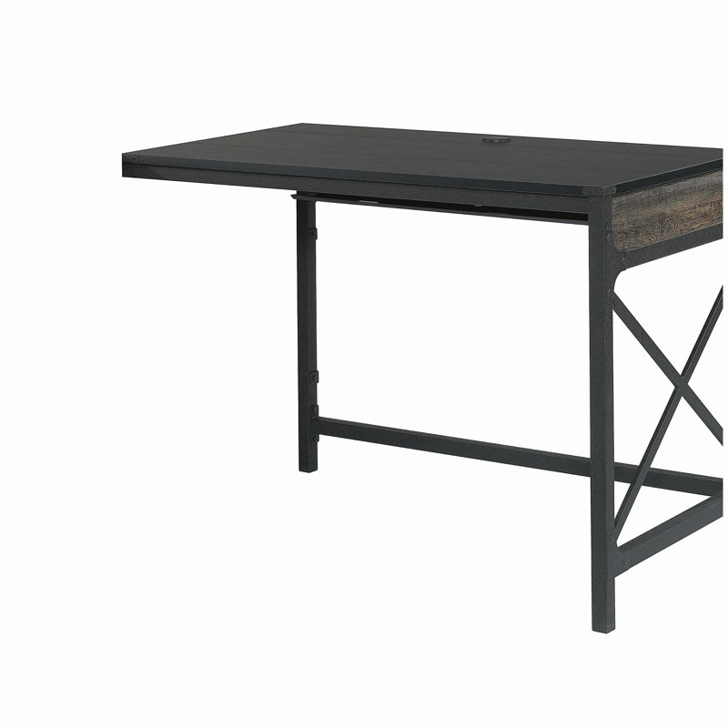 Bureau de retour 42 po avec espace de travail élargi, finition brune, H 29,53 po x l 41,93 po x P 23,54 po