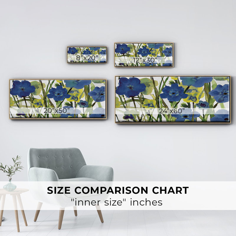 Picking Flowers- Framed Canvas, 24" H x 60" W