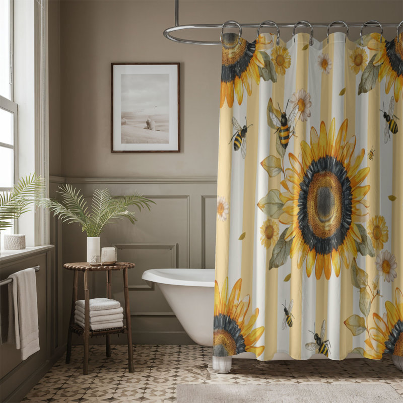 Rideau de douche Bee Bloom - Premium, H 74 po x l 71 po