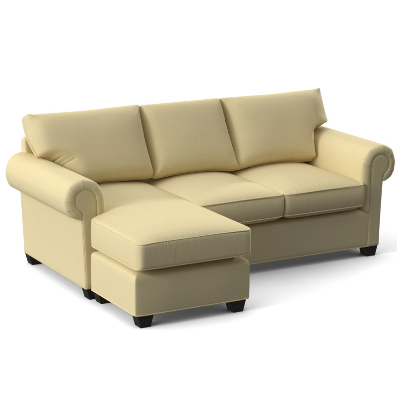Charlotte 86" Wide Reversible Sleeper Sofa & Chaise with Ottoman, Dillon Buff, Hybrid