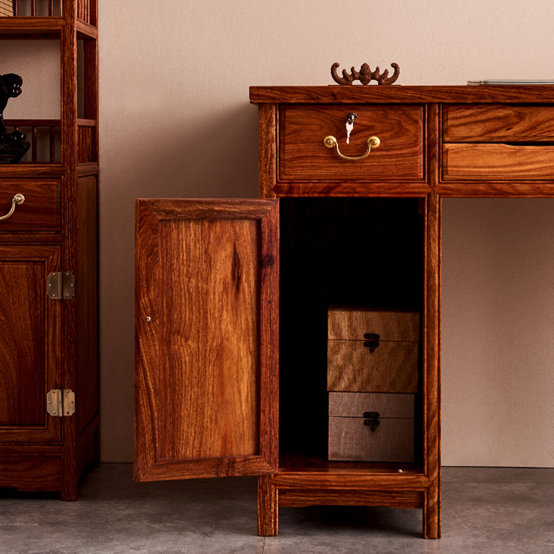 Bureau domestique en bois massif, H 30,71 po x l 54,33 po x P 25,98 po