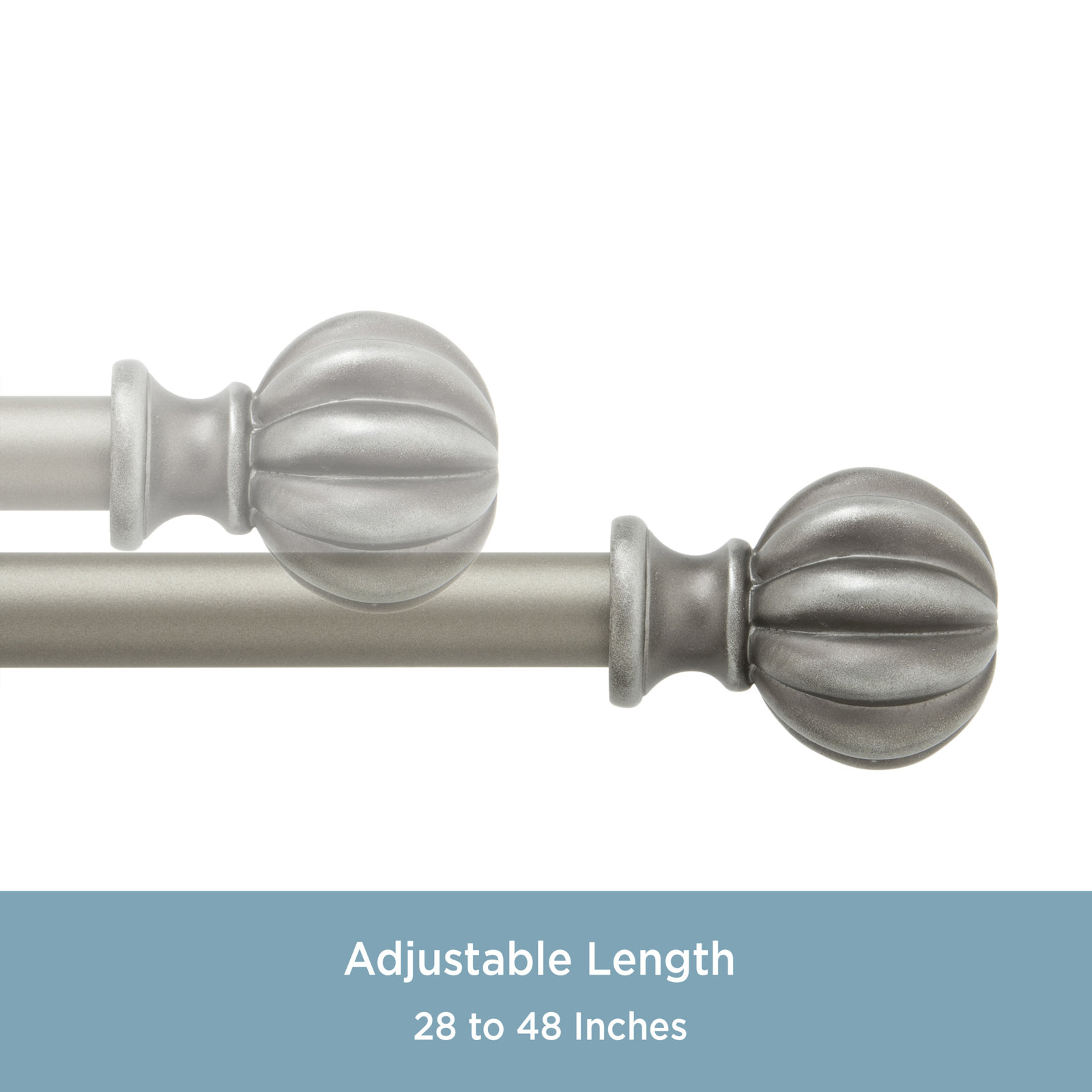 Lowri Rachel Curtain Rod, Antique White, 48" - 86"