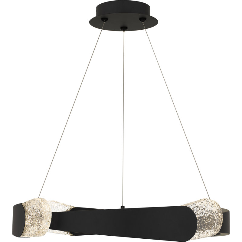 Luminaire suspendu DEL safran intégré, H 4 po x l 24 po x P 24 po