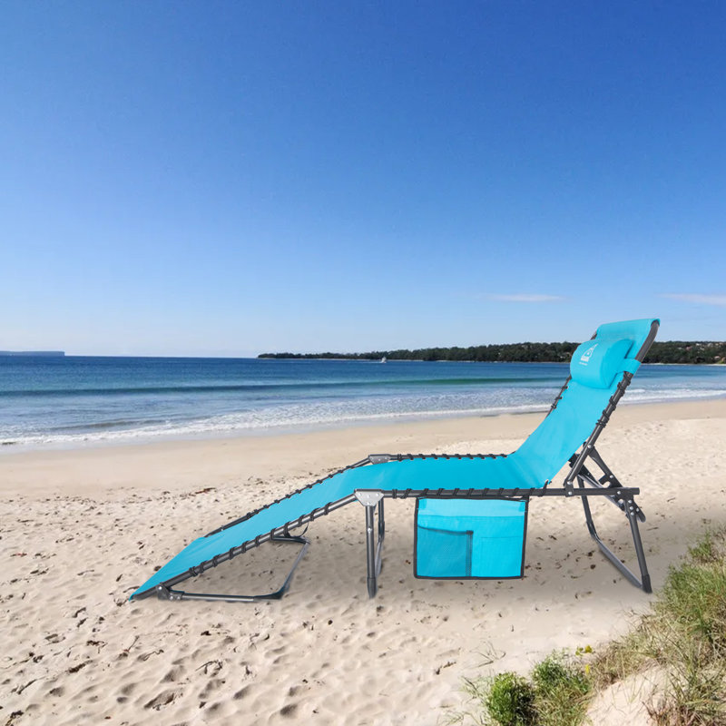 Chaise longue inclinable 74,02 po, Bleu