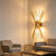 Applique murale dorée 20,08 po Sunburst, applique murale à 2 lumières DEL avec finition feuille d'or pour chambre à coucher, salon et espaces commerciaux