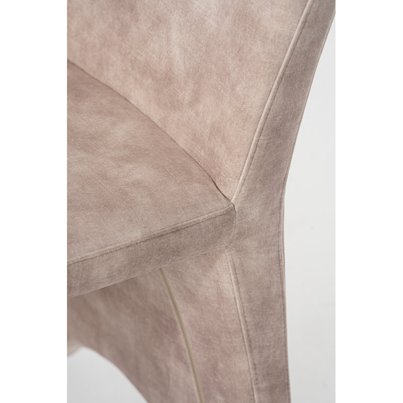 Zykiah 18.7'' H Velvet Upholstered Side Chair, Beige