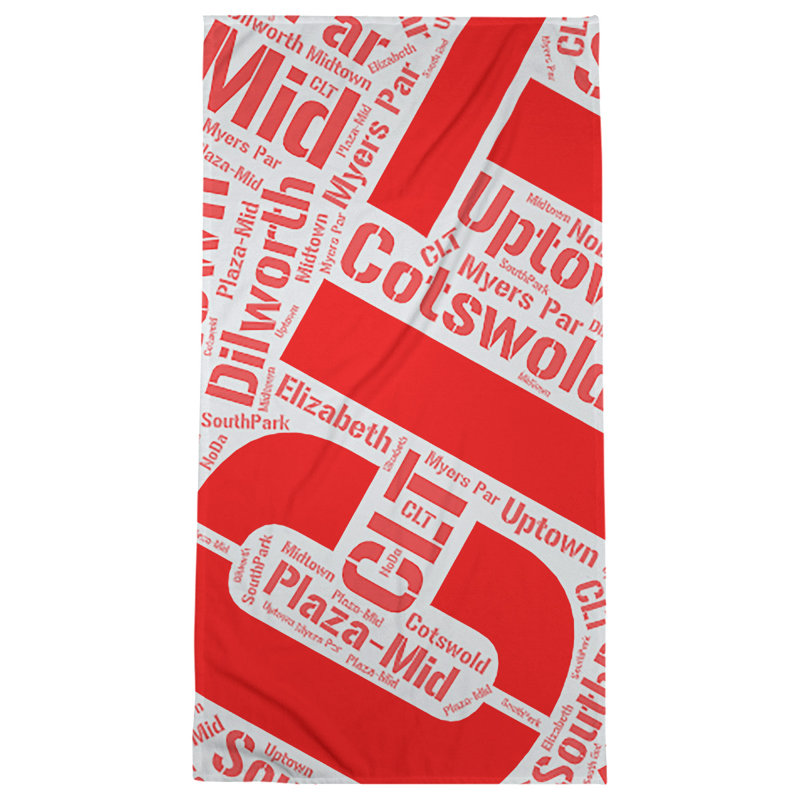 Bath Towel, Red, Microfiber, Charlotte