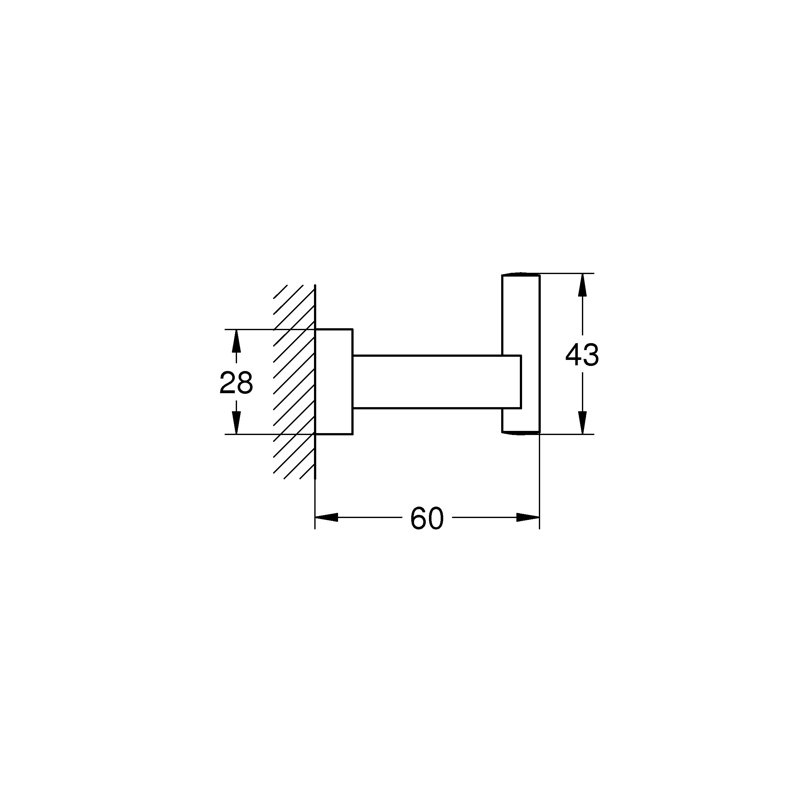 Essentials Robe Hook, Gray