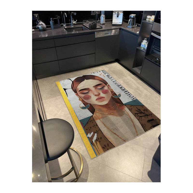 Tapis décoratif lavable à la machine multicolore, Tapis de couloir 3 pi 3 po x 9 pi 10 po
