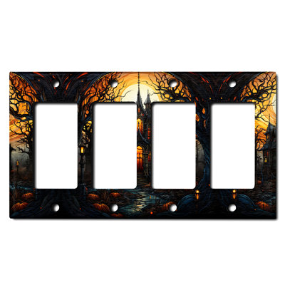 Halloween Spooky Manor House 4 - Gang Rocker Standard Wall Plate