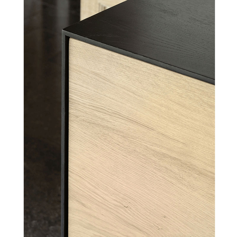 Buffet simple en bois massif avec rangement, H 35,43 po x l 47,24 po x P 17,71 po