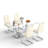 5 - Piece Rectangle Glass Pedestal Dining Set-1013766888-1013766900