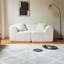 Canapé moderne à 2 places pour causeuse, canapé en tissu de velours doux avec 2 coussins, conception compacte pour petit salon, chambre à coucher, bureau et appartement-129442169