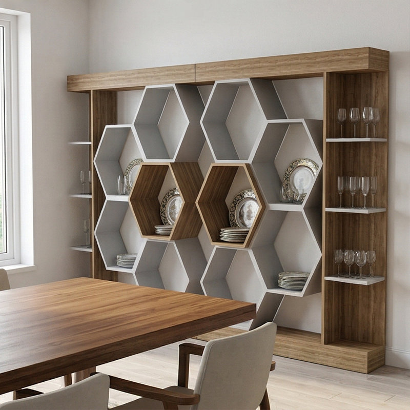 Bibliothèque géométrique H 70 "x l 55" Arlowe
