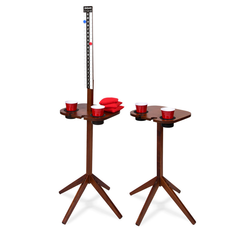 2 tableaux de tableau d'extérieur GoSports ScoreCaddy avec porte-gobelets, Brun, H 32 po x l 14 po x P 16 po