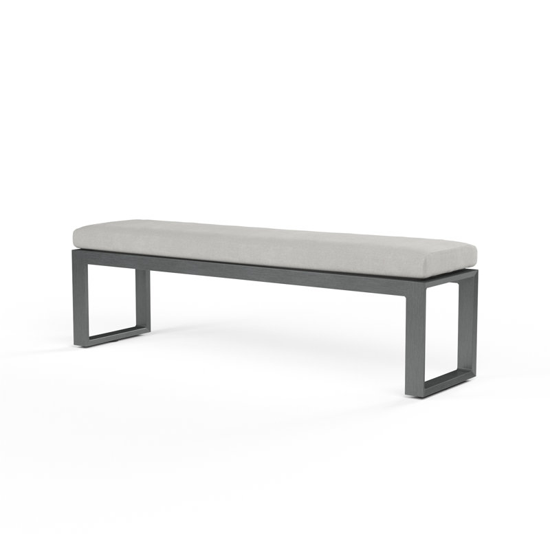 Georgie Dining Bench, Argent coulé Sunbrella®