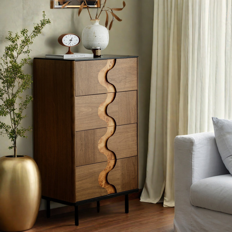 Commode d'appoint moderne en bois, Marron foncé