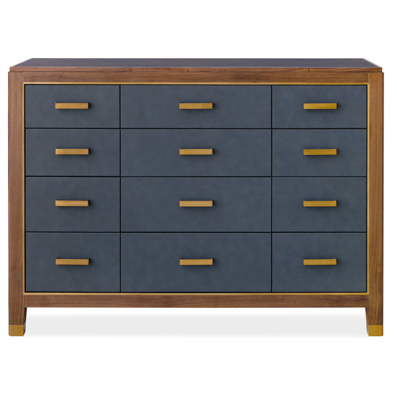 Melange Geneva Accent Drawer Chest, Brown/Blue