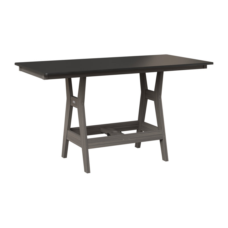 Table de salle à manger rectangulaire 66 po Berlin Gardens Harbor, Noir martelé, Gris côtier, H 30,37 po x l 66 po x P 33 po