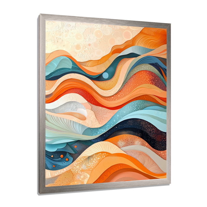 Novah - art mural abstrait sur toile, Argent argent, H 20 po x l 12 po, Reproduction encadrée d'une seule photo