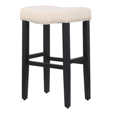 Ileana Upholstered Counter Stool with Solid Wood Frame