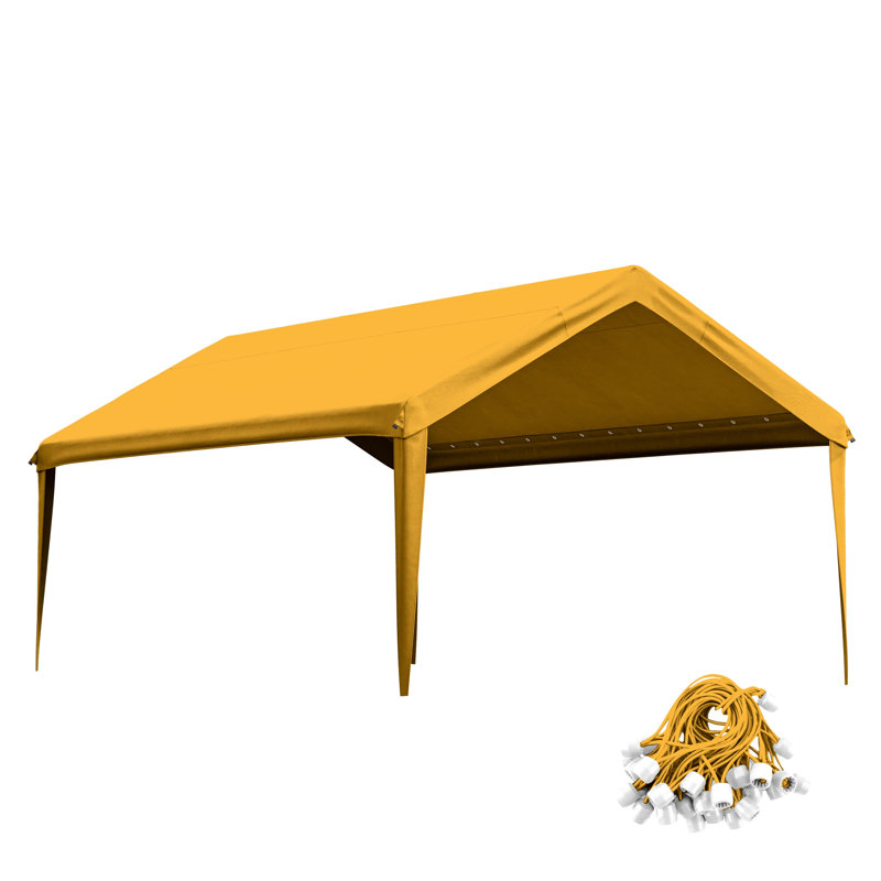 12X20 Ft Carport Canopy Replacement Cover, Carport Roof Cover Only (Frame Is Not Included), Yellow