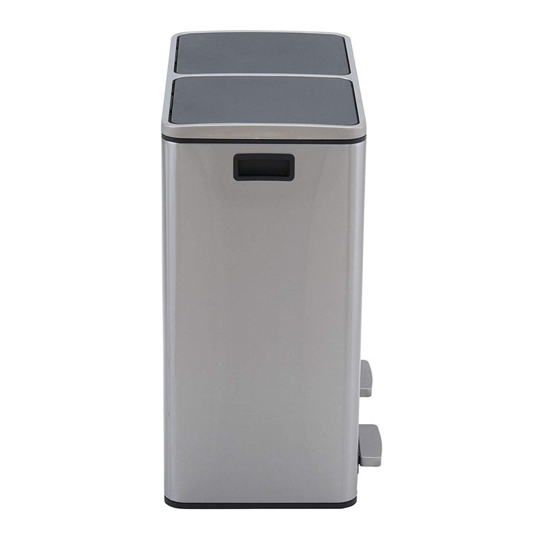 Fingerprint Resistant Stainless Steel Dual Compartment Pedal Trash Can