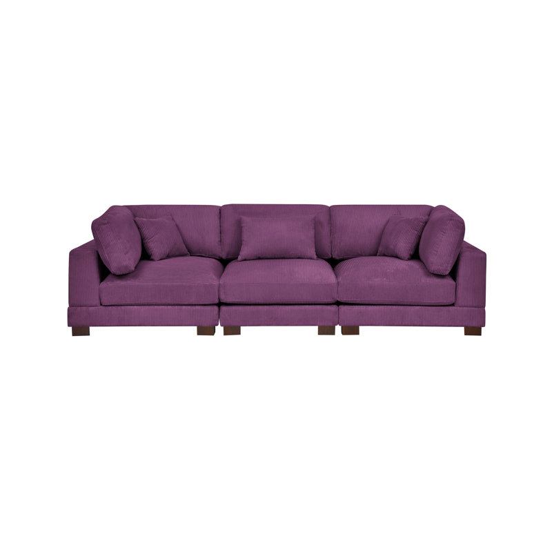 Assuntino 112" Square Arm Sofa, Purple