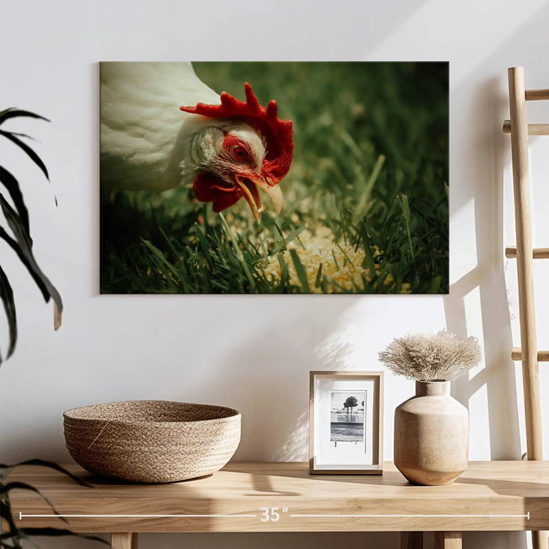Brampt Chicken Eating Corn, 8" H x 12" W
