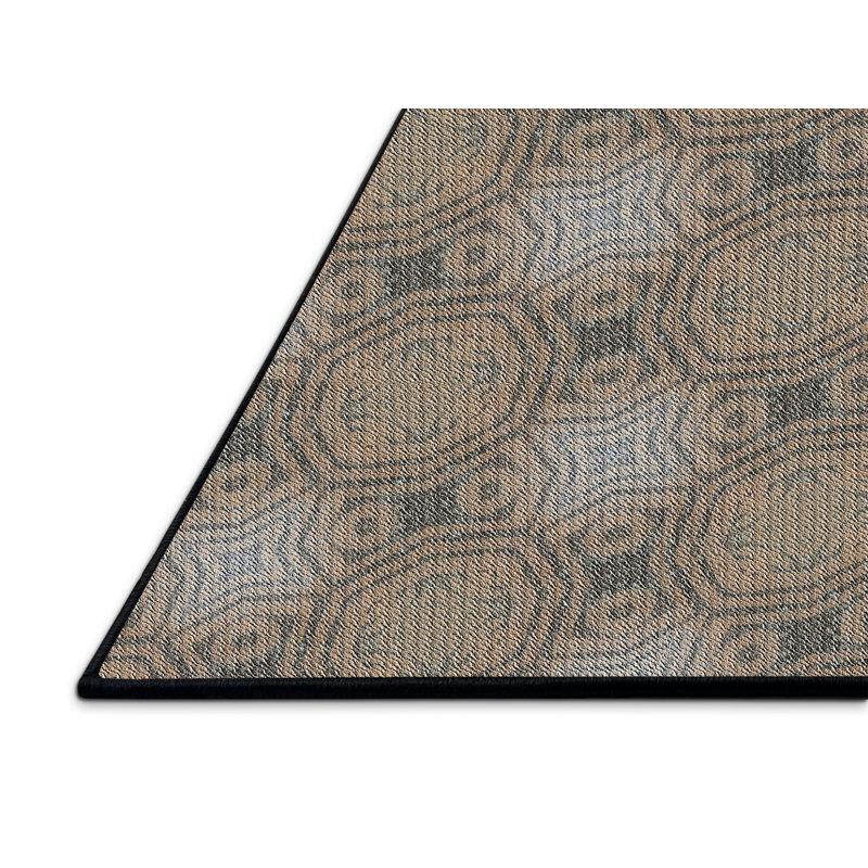 Tapis gris/brun à motifs, Rectangle 5 pi x 7 pi