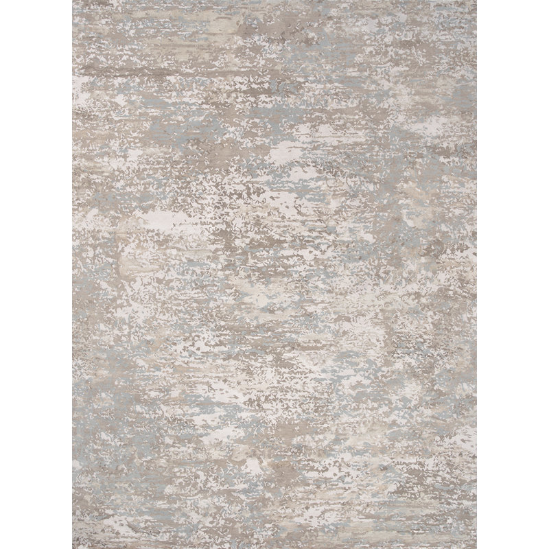 Contemporary Hand Knotted Abstract Area Rug, Rectangle 10' x 14'