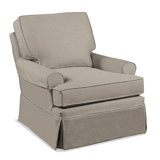 Belmont Cotton Swivel Slipcovered Armchair