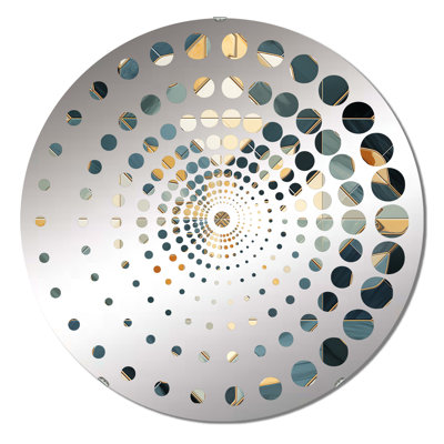 Antique Beige And Blue Marrocan Tiles - Spiral Circle Wall Mirror