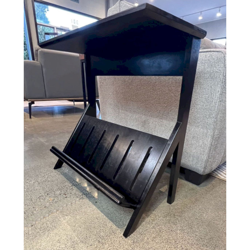 Boleslavas Solid Wood End Table, Black