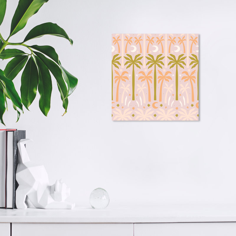 Palmes Art déco moderne par Wynwood Studio, H 12 po x l 12 po x P 0,8 po