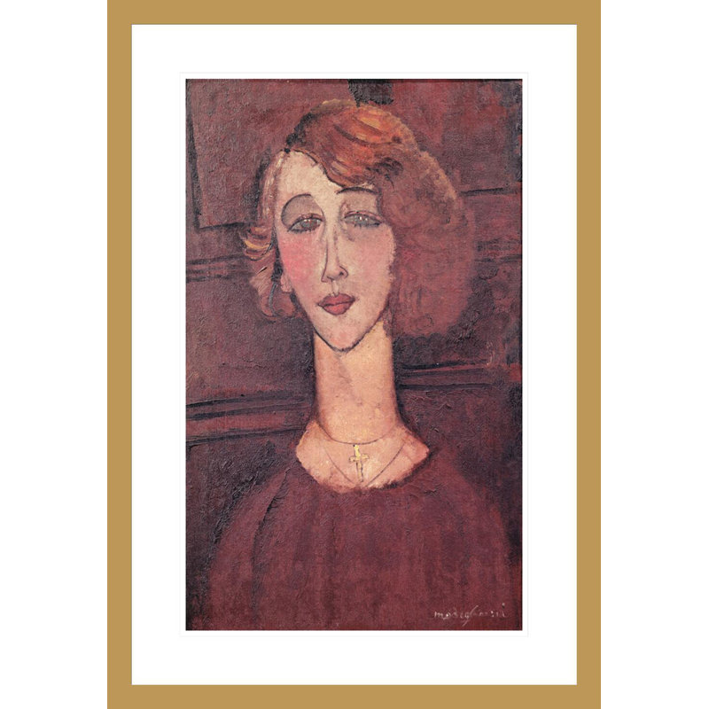 Renee par Amedeo Modigliani - estampe numérique encadrée, H 29,5 po x l 20,51 po